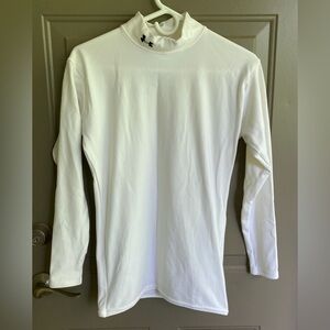 Under Armour White Mock Neck Fitted Long Sleeve Shirt Men’s Size L